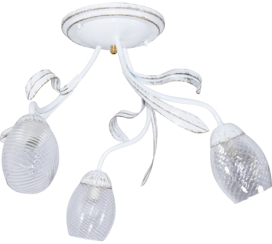 Изображение товара Светильник потолочный ЭЛЕТЕХ Лилия 131 бел./зол. (Плафон 0013) НПБ 01-3x60-141 Е27 1005405404