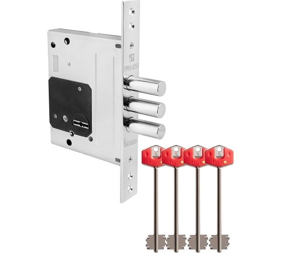 Изображение товара Замок врезной сувальдный FUARO TERMO MDV25/S-60.00.3R16 4 ключа удлиненных 120/75 мм 48747