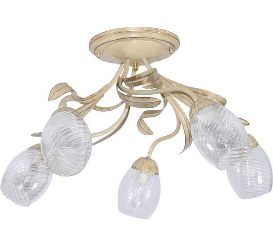 Изображение товара Светильник потолочный ЭЛЕТЕХ Лилия 151 беж./зол. (Плафон 0013) НПБ 01-5x60-107 Е27 1005405402