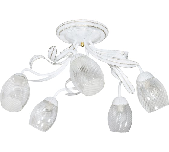 Изображение товара Светильник потолочный ЭЛЕТЕХ Лилия 151 бел./зол. (Плафон 0013) НПБ 01-5x60-107 Е27 1005405405