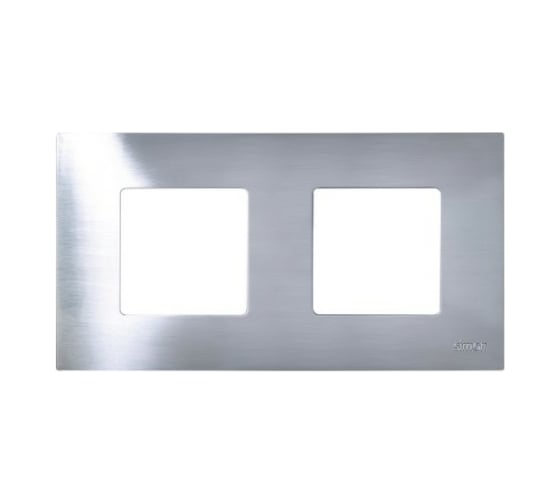 Изображение товара Декоративная накладка Simon на рамку базовую, 2 поста, S27 Play, Metal, нержавеющая сталь 2700627-042