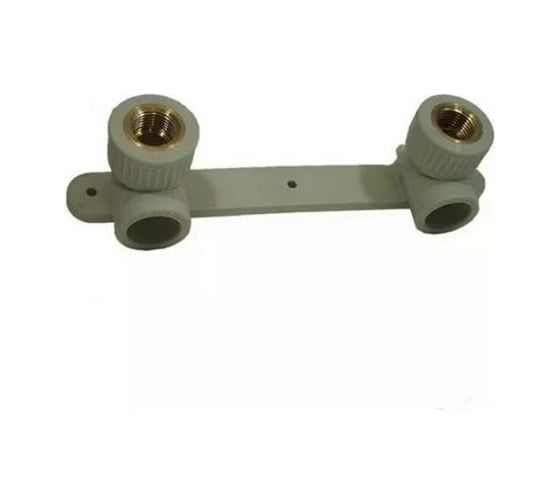 Изображение товара Угольник RTP PN25 комбинированный, с креплением, двойной под смеситель, внутренняя резьба, D25х1/2 мм, серая 11047