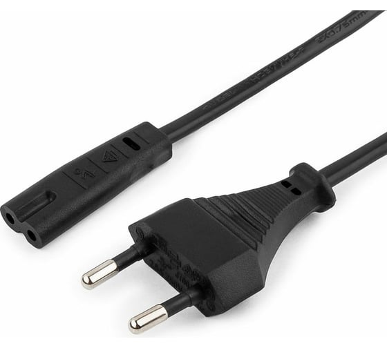 Изображение товара Кабель питания Cablexpert  CEE 7/16-C7, 2x0.75мм2, 2.5А, VDE, 1.8м, черный, пакет, PC-184-VDE-1.8M