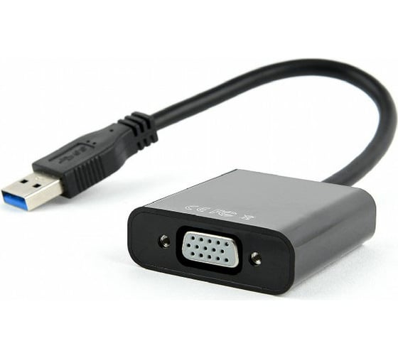 Изображение товара Конвертер Cablexpert USB 3.0 - VGAAB-U3M-VGAF-01, AM/VGA, черный, блистер AB-U3M-VGAF-01