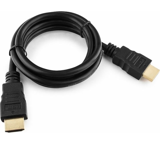 Изображение товара Кабель HDMI Cablexpert, 1м, v2,0, 19M/19M, медь, черный, позолоченные разъемы, экран, пакет CC-HDMI4-1M