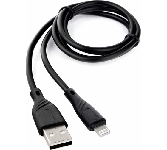 Изображение товара Кабель для Apple Cablexpert AM/Lightning, длина 1м, черный CCB-USB-AMAPO1-1MB