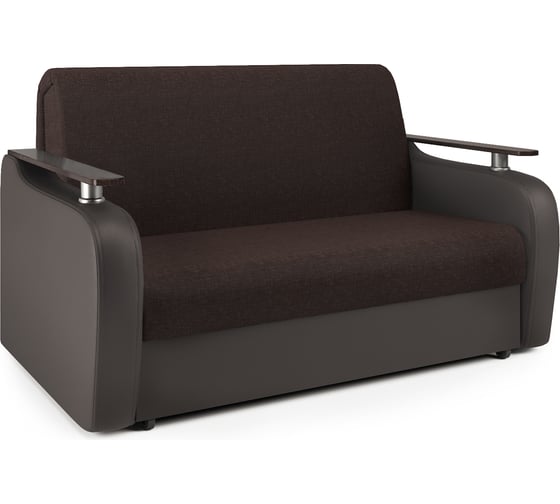 Изображение товара Диван аккордеон Шарм Гранд Д 120 рогожка шоколад и экокожа шоколад 33070398