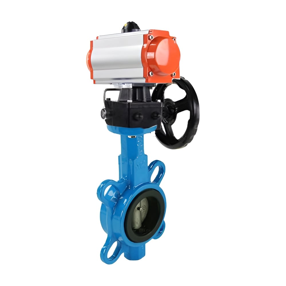 Изображение товара Затвор DN.ru GGG50-316L-EPDM Ду150 Ру16 с пневмоприводом