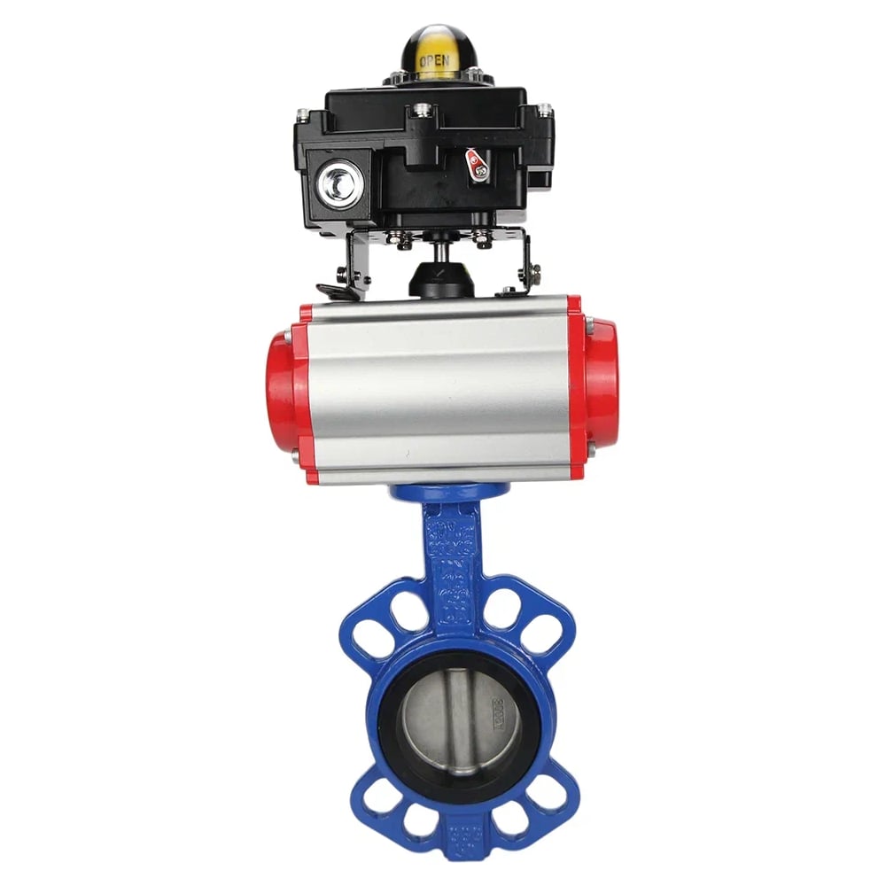 Изображение товара Затвор DN.ru GGG50-316L-EPDM Ду200 Ру16 с пневмоприводом