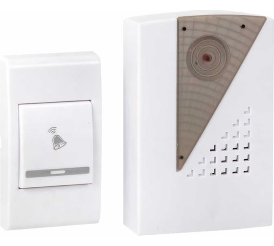 Изображение товара Беспроводной звонок на батарейках EKF 004 бел.-сер. 36 мелод. с индик. 2х1,5В АA дист. 80м Basic DBB-A-004