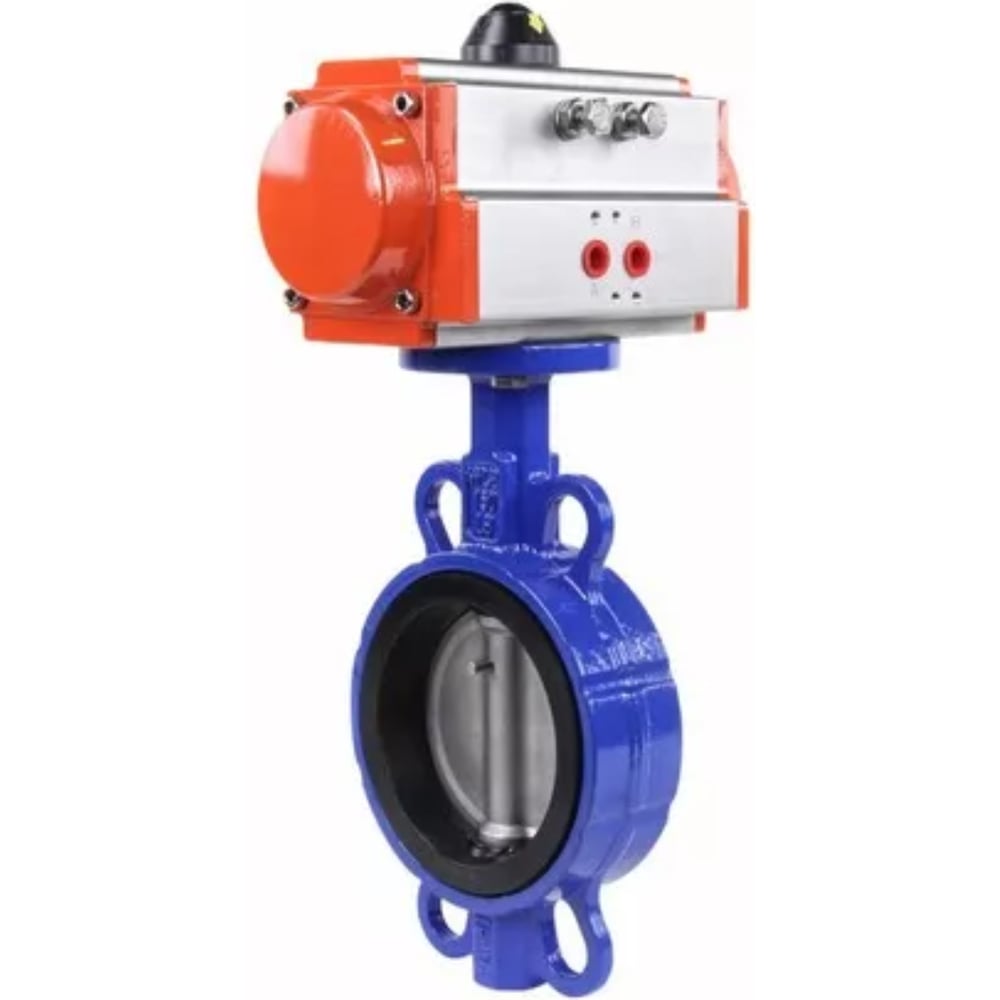 Изображение товара Затвор DN.ru WCB-316L-VITON Ду80 Ру16 с пневмоприводом, стали и Viton