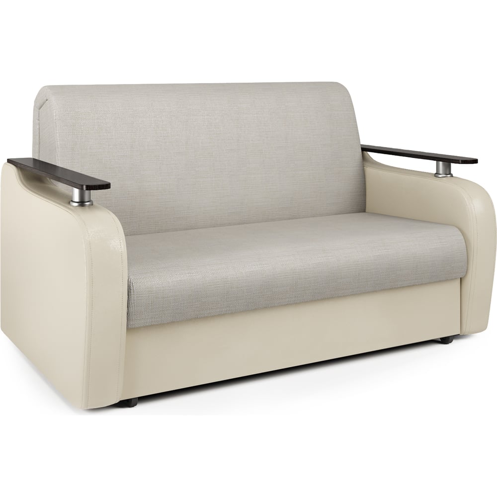 Изображение товара Диван аккордеон Шарм Гранд Д 120 бежевый с шениллом и экокожей