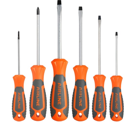 Изображение товара Набор отвёрток Airline SL3-SL6, PH0-PH1, блистер, 6 предметов ATAU037