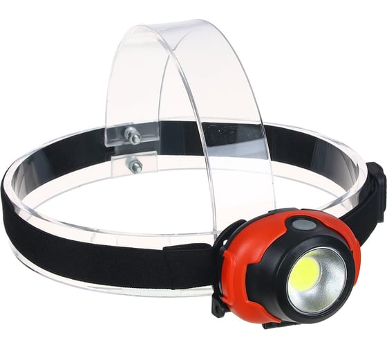 Изображение товара Налобный фонарик ЕРМАК, COB, 5Вт, 3xАAА, 6,5х4см, пластик, 3 режима 221-003