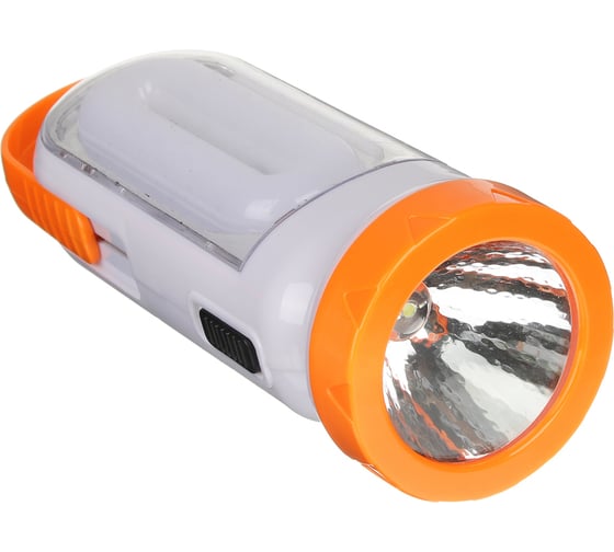 Изображение товара Фонарь аккумуляторный ЕРМАК 2-в-1 17+0,5Вт LED, шнур 220В, солнечн. батарея, пластик, 14,5x5,5см 198-094