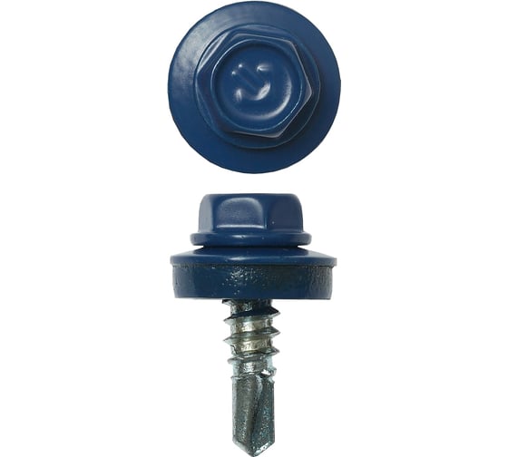 Изображение товара Саморезы Зубр для крепления кровельн. матер. к метал. конструкциям, цвет RAL 5005 синий насыщенный, оцинк. 5,5x25мм, 1800шт. 4-300310-55-025-5005