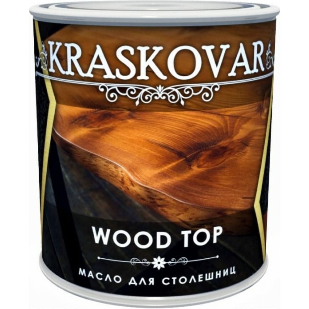 фото Масло для столешниц kraskovar wood top бесцветный 0,75 л 1363