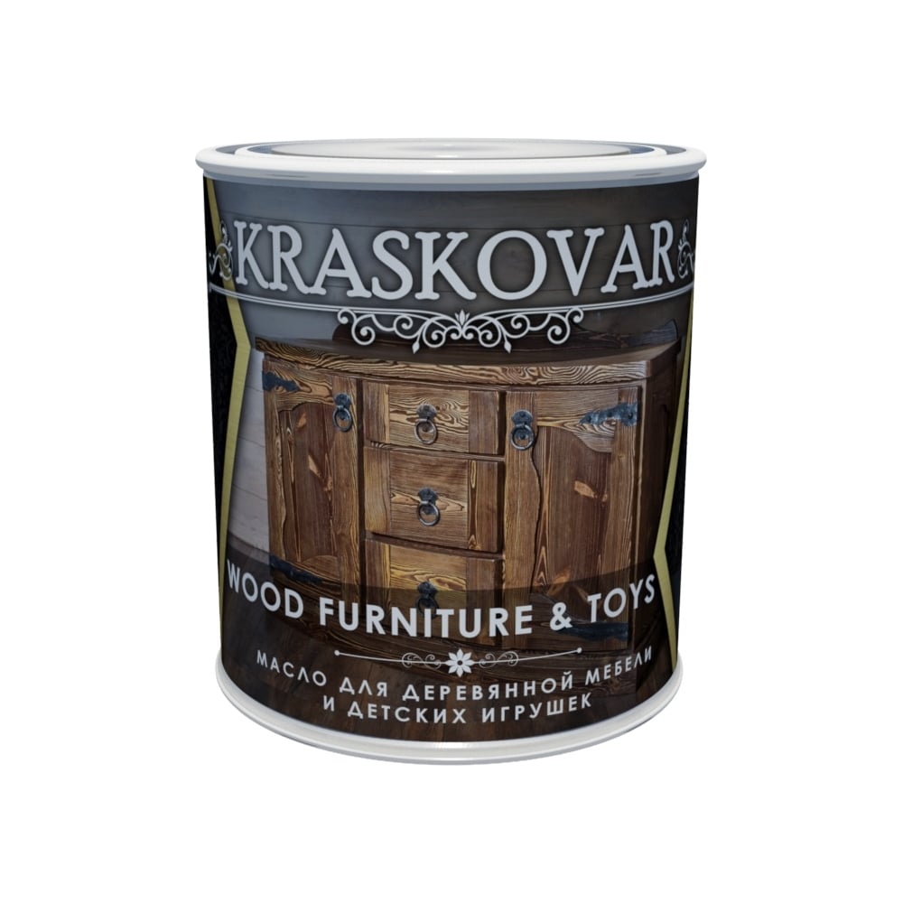 фото Масло для мебели и детских игрушек kraskovar wood furniture & toys орех 0,75 л 1373