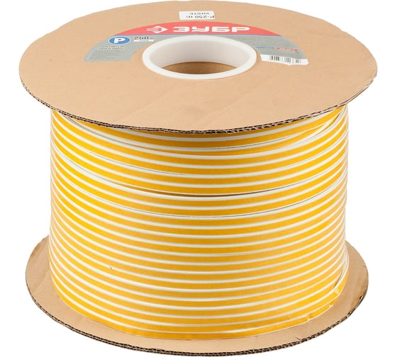 Изображение товара Резиновый самоклеящийся уплотнитель Зубр профиль P, белый, 250 м 40922-250