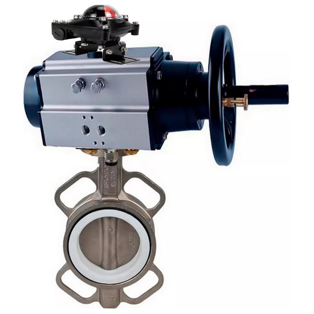 Затвор DN.ru WCB-316L-PTFE Ду125 Ру16 с пневмоприводом, БКВ D050-21887