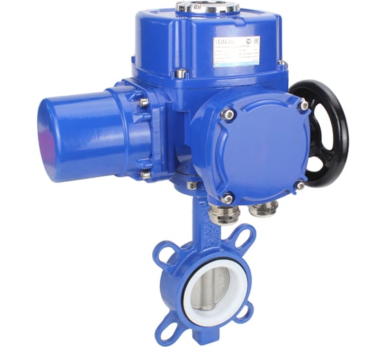 Изображение товара Затвор DN.ru WCB-316L-PTFE Ду40 Ру16 с электроприводом QT-W (M)-010 380В D050-12689