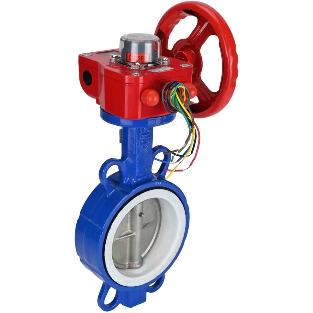 Изображение товара Затвор DN.ru WCB-316L-PTFE Ду80 Ру16 с редуктором для промышленности Изображение товара Затвор DN.ru WCB-316L-PTFE Ду80 Ру16 с редуктором для промышленности