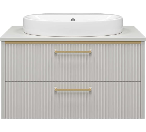 Изображение товара Тумба Brevita Elche 80 2 ящика, подвесная св.серая ELC-01080-0502Я