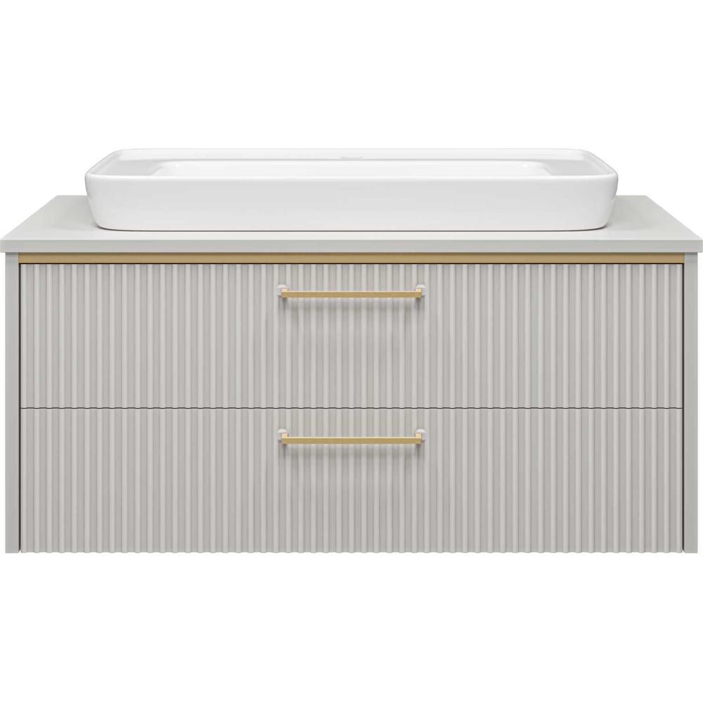 Изображение товара Тумба Brevita Elche 100 2 ящика подвесная серый МДФ эмаль современная дизайн