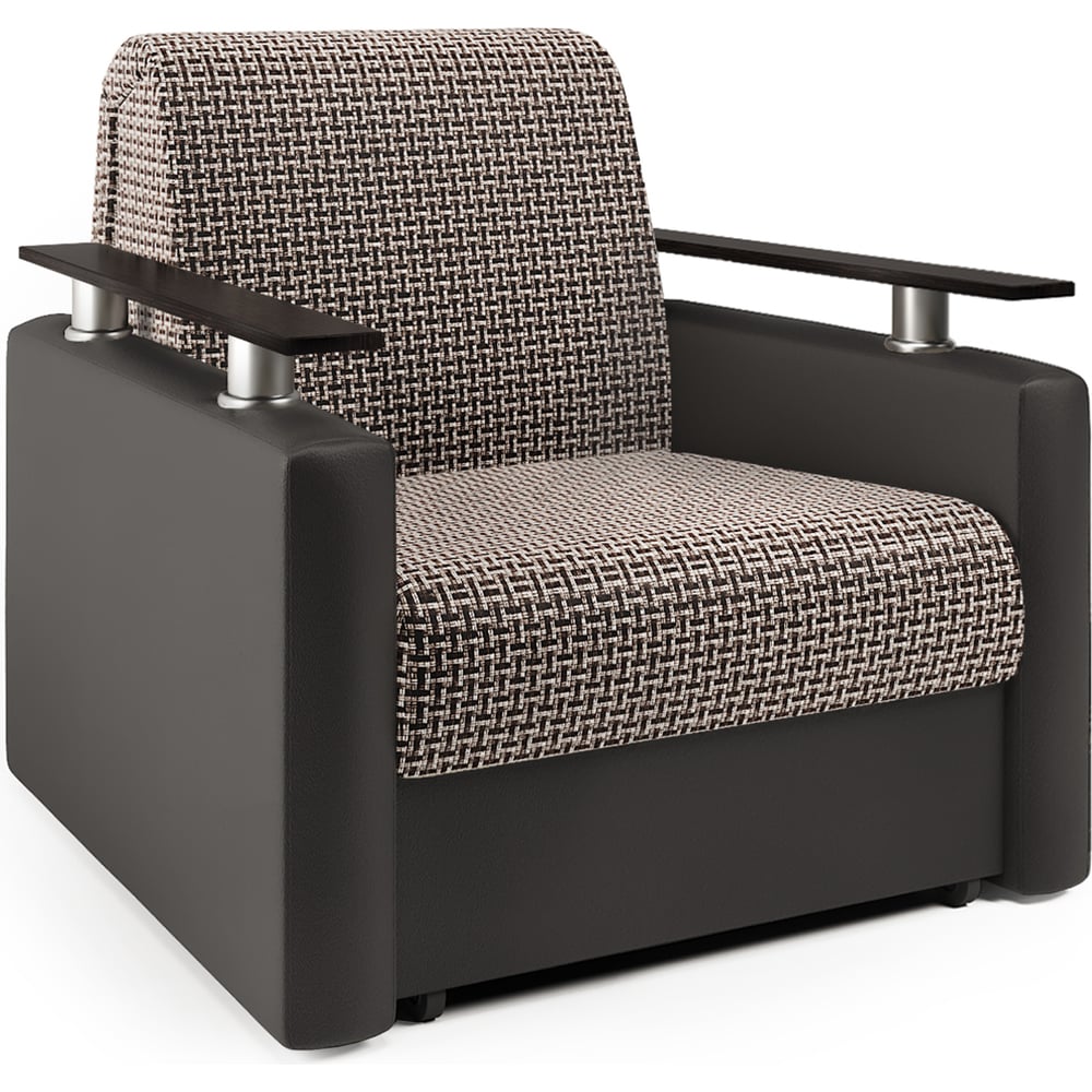 Изображение товара Кресло-кровать Шарм Корфу коричневый с экокожей, механизм аккордеон