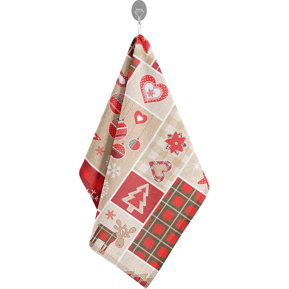 Изображение товара Полотенце рогожка Guten Morgen Новогодний пряник 45x60 см