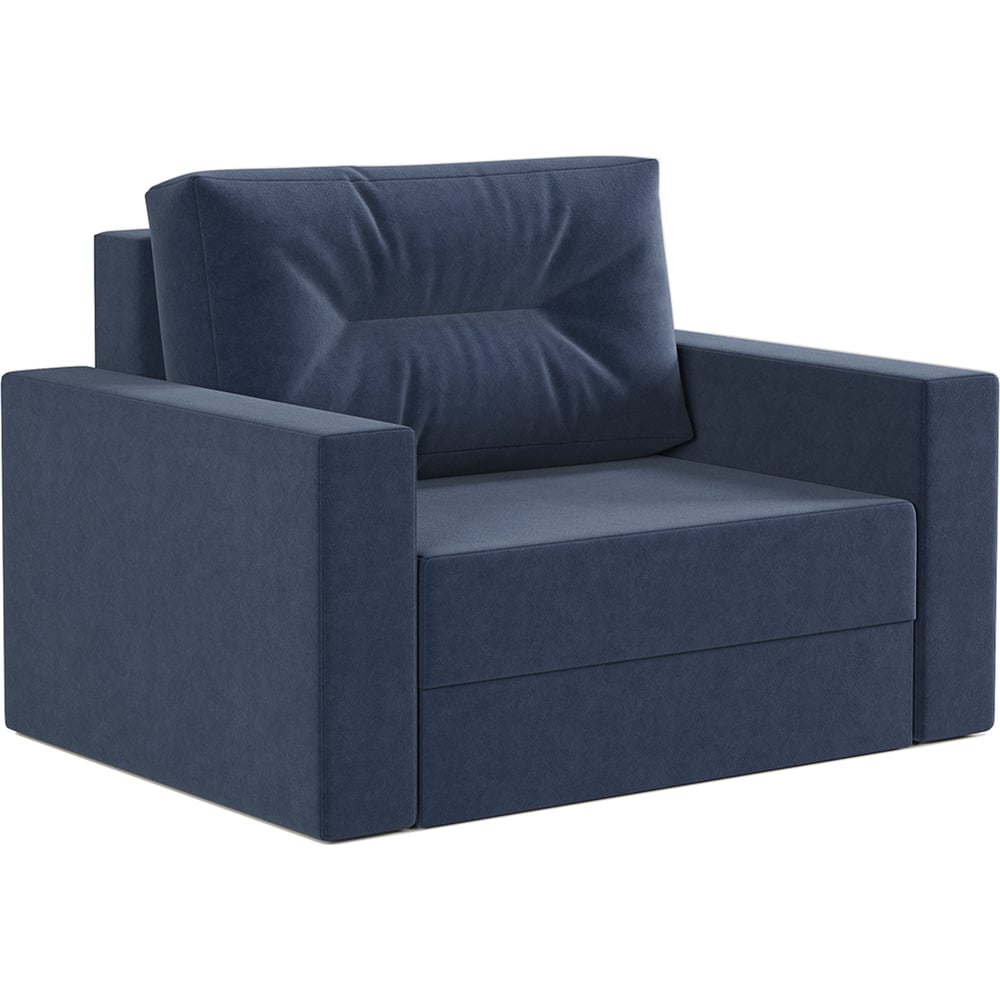 Изображение товара Кресло-кровать Шарм Норд велюр Ультра миднайт с механизмом еврокнижка