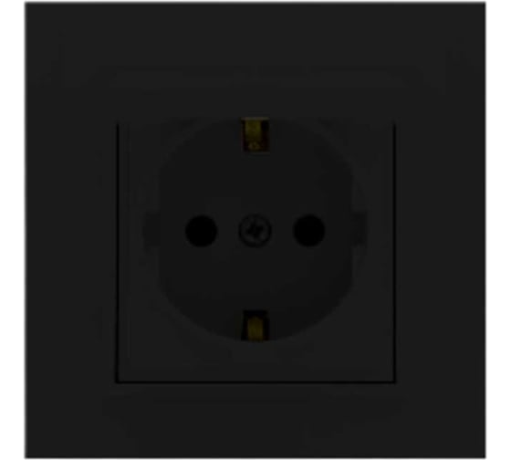 Изображение товара Розетка Metronex Electric Verona Black одинарная с заземлением с крышкой FRZ00020204CMT