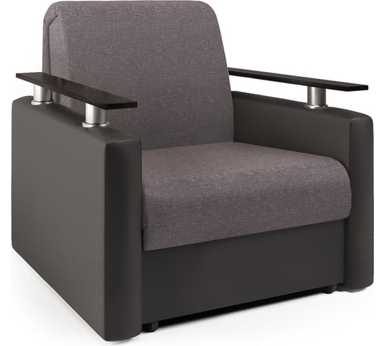 Изображение товара Кресло-кровать Шарм рогожка латте и экокожа шоколад 33070687