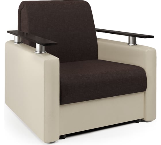 Изображение товара Кресло-кровать Шарм рогожка шоколад и экокожа беж 33070688
