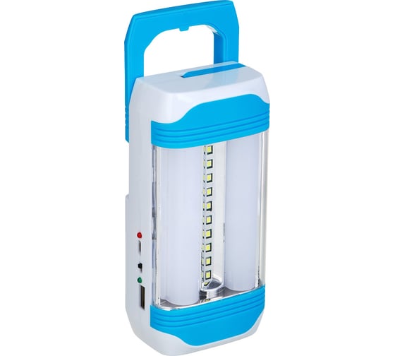 Изображение товара Фонарь-светильник ЕРМАК LED, 2 режима, 800 мАч, USB, пластик, 77х55х152 мм 198-083