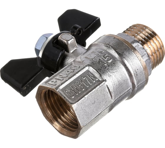 Изображение товара Кран шаровой RTP латунный, вн/нар., PN 40, бабочка, G 1/2 34887