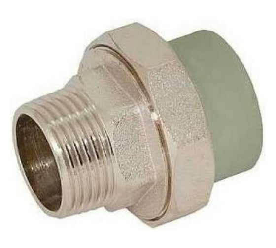 Изображение товара Муфта комбинированная RTP разъемная, американка, наружная резьба, D63х2 мм, серая 15815