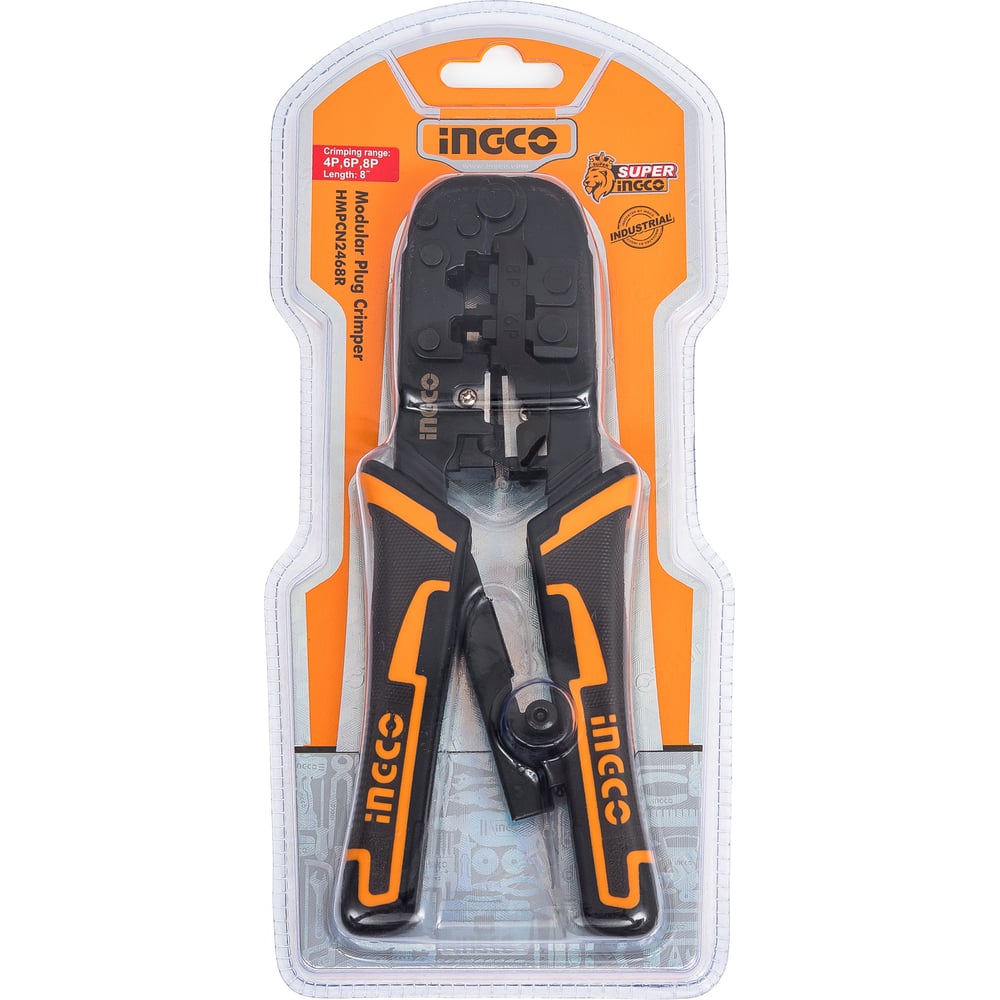 Изображение товара Клещи для обжима витой пары INGCO HMPCN2468R для RJ11, RJ12, RJ45