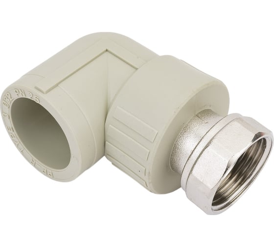 Изображение товара Угольник RTP с накидной гайкой на металлическом штуцере, D32х1 мм, серая 15833