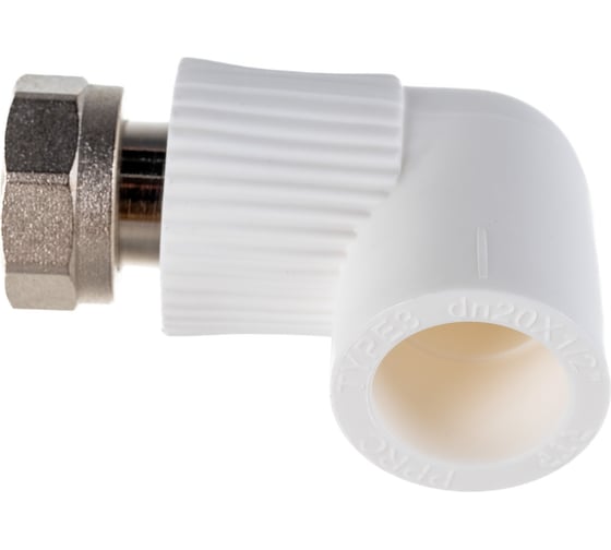 Изображение товара Угольник с накидной гайкой RTP на металлическом штуцере, D20х1/2 мм 14265