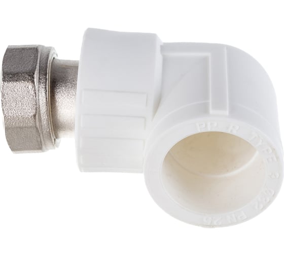 Изображение товара Угольник RTP с накидной гайкой на металлическом штуцере, D32х1 мм 14268