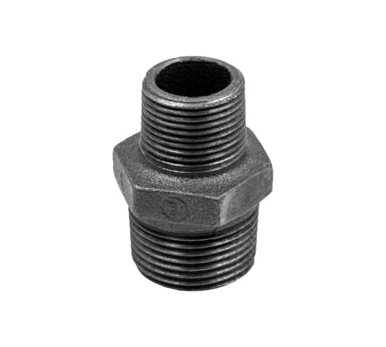 Изображение товара Ниппель редукционный AV Engineering 3/4" х 1/2" нар.-нар., чугун черный AVEC501003412