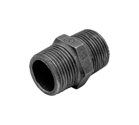 Изображение товара Ниппель AV Engineering 1 1/2" нар.-нар., чугун черный AVEC491000112