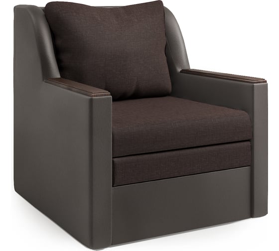 Изображение товара Кресло-кровать Шарм Соло экокожа шоколад и рогожка 1006041