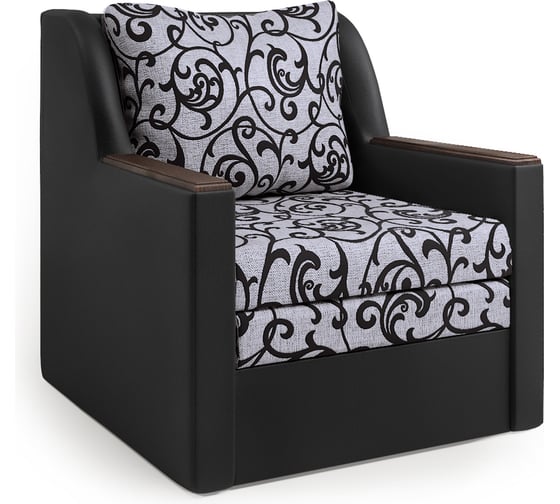 Изображение товара Кресло-кровать Шарм Соло экокожа черный и узоры 1006038