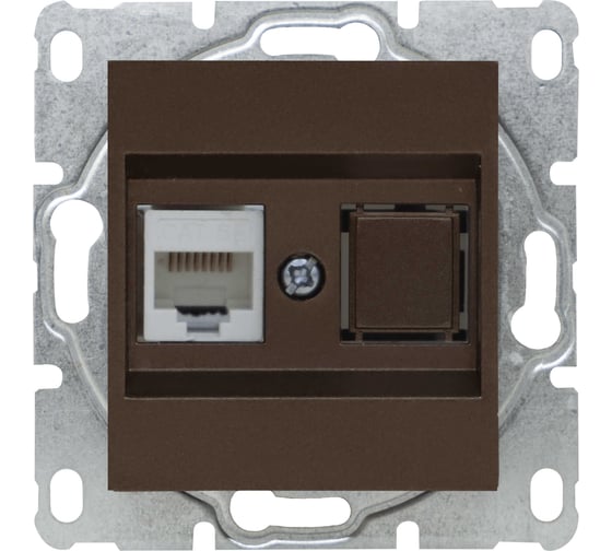 Изображение товара Розетка Metronex Electric Roma Choco для сетевого кабеля LAN без рамки FRZ00070040TKR