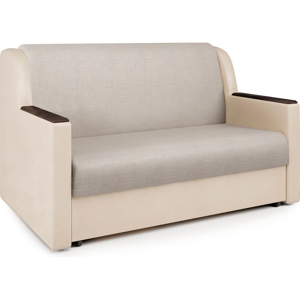 Изображение товара Диван-кровать Шарм Аккорд Д 140 из экокожи и шенилла современный дизайн