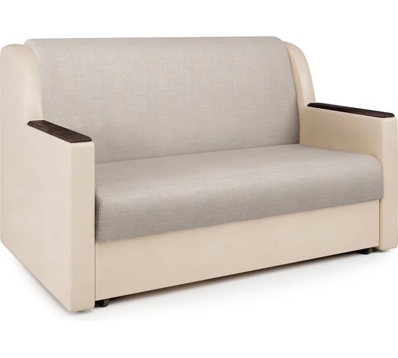 Изображение товара Диван-кровать Шарм Аккорд Д 140 экокожа беж и шенилл беж 33070078