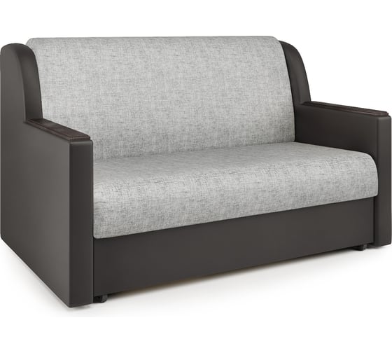 Изображение товара Диван-кровать Шарм Аккорд Д 100 экокожа шоколад и серый шенилл 33070039