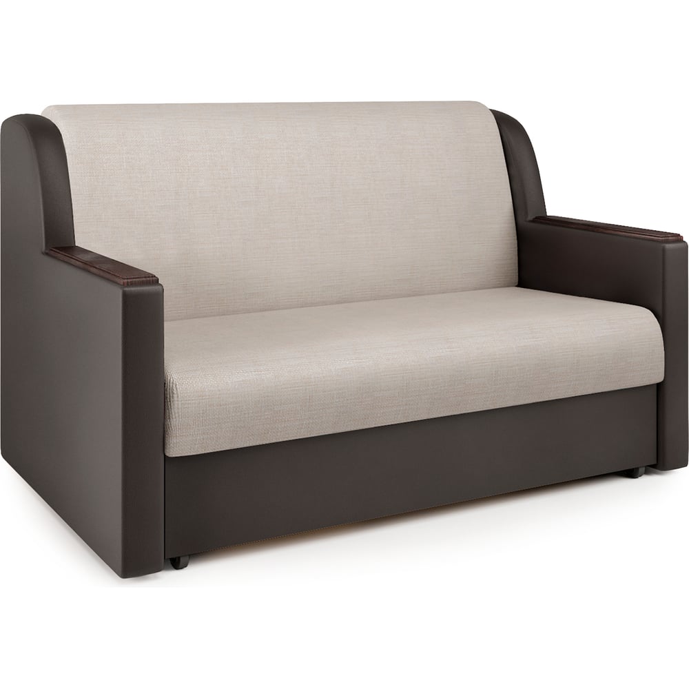 Изображение товара Диван-кровать Шарм Аккорд экокожа шоколад и шенилл беж